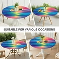 thumbnail image 7 of Colorful Striped Pattern Round Fitted Tablecloth with Elastic Edge,Dining Table Cover Waterproof,Outdoor Round Tablecloth for Camping,Dining,Indoor and Outdoor, 7 of 7