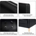 thumbnail image 4 of LAZZO Mid Century Modern Accent Arm Chair, Comfy Upholstered Living Room Chair, Bedroom Reading Chair for Adults, Space-Saving Small Space Furniture, Black, 4 of 6