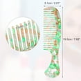 thumbnail image 2 of Unique Bargains 1 Pcs Women Heart Style Handheld Wide Tooth Comb for Curly Thick Straight Hair Green, 2 of 6