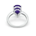 thumbnail image 3 of Pear Teardrop Bridal Ring Round Amethyst CZ 925 Sterling Silver Size 6, 3 of 7