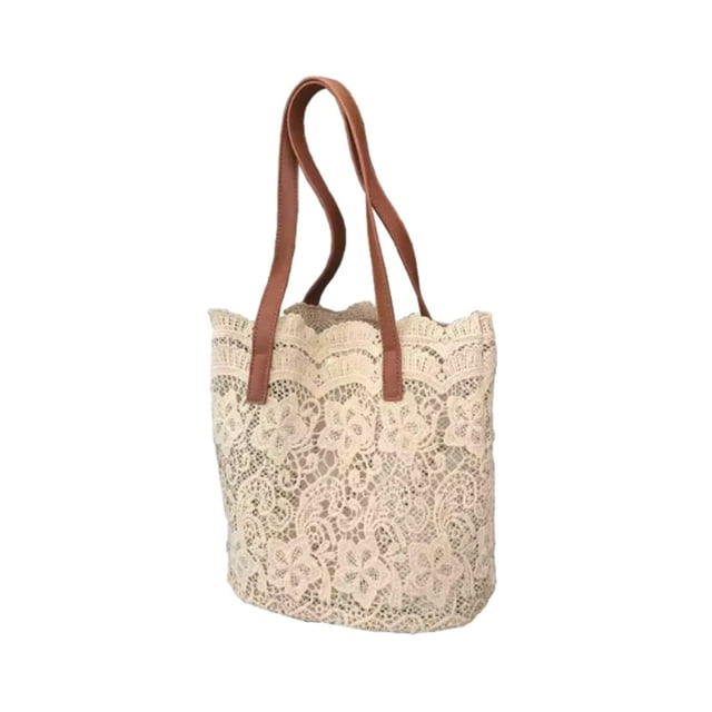 Guardoinrt Sac à Bandoulière Pratique et Commode pour Femmes en Déplacement Mode Sac à Main en Polyester en Forme de Seau champagne 1 Ensemble