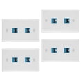 thumbnail image 1 of 8 Pieces 2 Port Ethernet Wall Plate, RJ45 Cat6 Female to Female Jack Inline Coupler Face Plates, 1 of 7