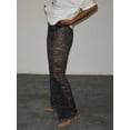 thumbnail image 4 of Rdhnmea Women Flare Pants Lace See-Through Elastic Waist Trousers Bottoms, 4 of 8