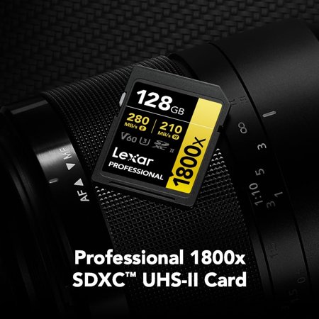 128GB SDXCカード SDカード Lexar レキサー Professional GOLD 1800x Class10 UHS-II U3 V60 R:270MB/s W:180MB/s 海外リテール LSD1800128G-BNNNG ◆メ