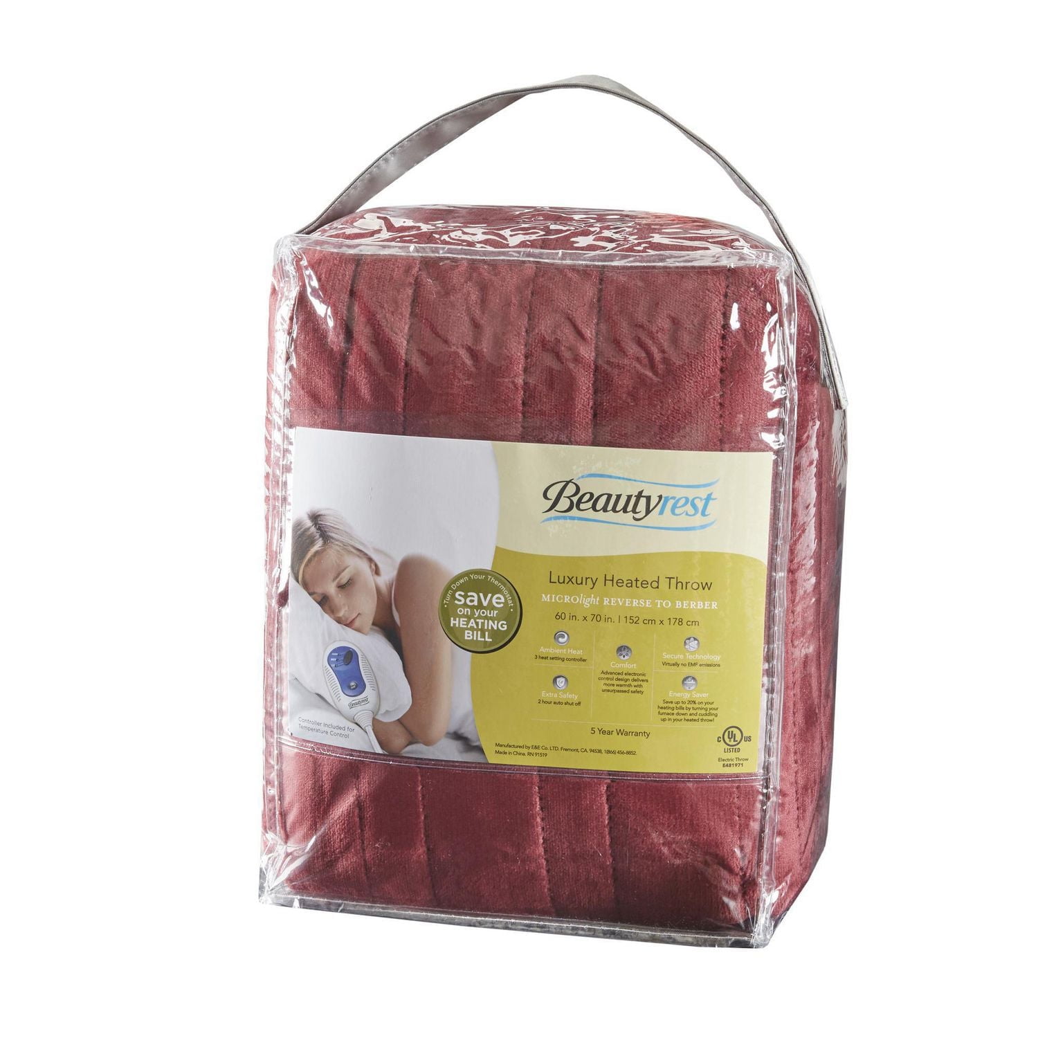 Home Essence Apartment Heated microlight to teddy fleece throw