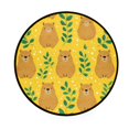 thumbnail image 2 of 36.2 Inch Round Floor Mat Capybara and Green Leaves Carpet Decor Rug for Living Room Bedroom, 2 of 6
