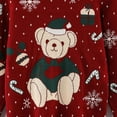 thumbnail image 4 of UngA Toddler Boys Girls Christmas Sweater Knit Pullover Sweatshirt with Xmas Tree Santa Reindeer for Kids Toddler (Red,2-3 Years), 4 of 5