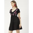 thumbnail image 3 of Moomaya Solid Viscose Short Sleeves Embroidered Dress, Beach Summer Short Dress, 3 of 8