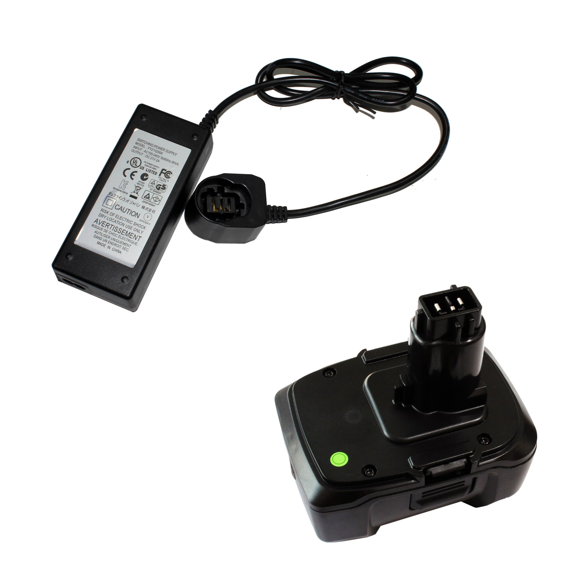 18V 3.0AH Replacement Battery & Charger Kit for BLACK+DECKER DE9098