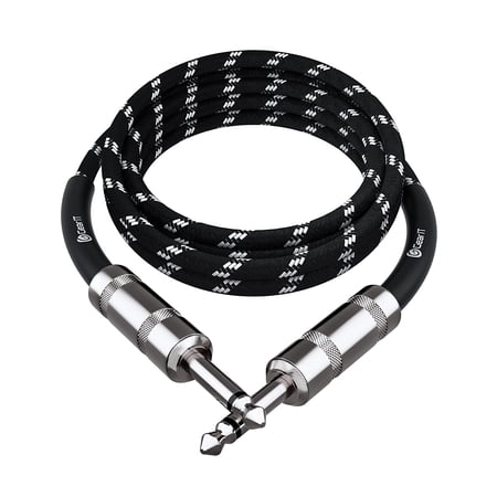 Audio Instrument Cable (6ft) 1/4 Inch to 1/4 inch Straight Male to Male for AMP Cord, Bass and Electric Guitar -