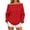 Red, variant on Women's Sweatshirts Crewneck Off Shoulder Sweatshirt with Pocket Casual Loose Fit Daily Outfits Fall Winter Tops