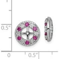 thumbnail image 3 of Sterling Silver Rhodium Created Ruby Earring Jacket (13 X 13) Made In China qj124jul, 3 of 5