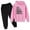 ZZE Pink, variant on Girls Fall Outfits Casual Solid Color Long Sleeve Hoodie Pullover Sweatshirt Tracksuit Jogger Sweatpants Unisex 2 Pc Sweatsuit Set Girls' Clothing Sets Black 3 Years-4 Years