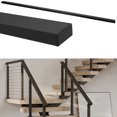 thumbnail image 2 of Wemily 6'6" Stainless Steel Handrail Black Rectangular Handrail Flat Top Rail Cable Railing System Deck Stair Indoor Outdoor, DIY Balustrade HT07-Matte Black, 2 of 5