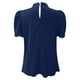 thumbnail image 5 of Camiseta holgada de manga corta lisa para mujer: gasa con pompones, cuello redondo, abertura en la espalda, tallas S-XL, ideal para combinar con vaqueros o leggings., 5 of 5