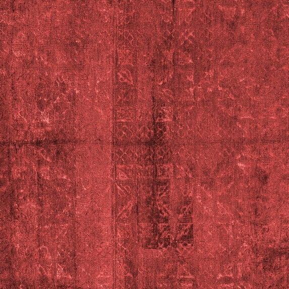 Ahgly Company Machine Washable Indoor Square Persian Red Bohemian Area Rugs, 7' Square