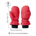 thumbnail image 3 of Deago 2 Pairs Kids Winter Gloves - Snow & Ski Waterproof Thermal Insulated Gloves for Boys Girls Toddler Children for Cold Weather (Red), 3 of 8