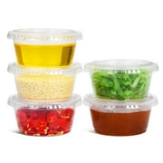 EDI Clear Plastic Disposable Portion Cups/Souffle Cup with Lids (3.25 oz, 50)