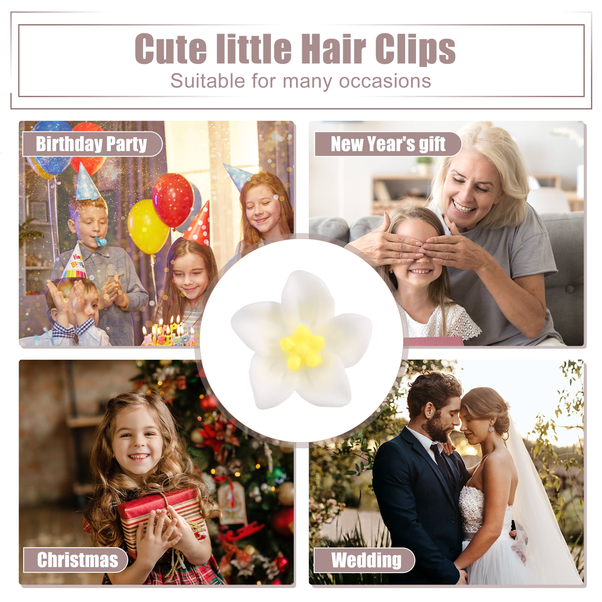 Unique Bargains 20Pcs Small Cute Flower Hair Clips Yellow