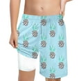 thumbnail image 2 of Gyexs Compression Liner Swim Trunks for Boys Athletic Shorts Fashion Graphic Bathing Suit Light Blue, 7T, 2 of 5