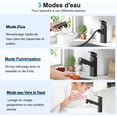 thumbnail image 2 of Grifo para lavabo de baño negro mate, rociador giratorio desplegable para un uso flexible, modos de rociado multifunción para una limpieza personalizada, fácil de instalar para centros de un solo, 2 of 5
