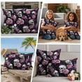 thumbnail image 5 of Halloween Skull Outdoor Waterproof Pillow Covers, Vintage Pink Rose Purple Flower Decorative Rectangle Throw Pillowcase Sofa Cushion Sham for Patio/Couch/Chair, 20"x12" 2 Pack, 5 of 8