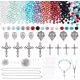 thumbnail image 1 of Kit de 767 piezas para hacer joyas de rosario, suministros para collares de oración, cuentas redondas de perlas de 8 mm, dijes, colgantes, cuentas de flores y rosas., 1 of 6