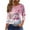 Pink, variant on WTOBBY Women's Casual Round Neck Christmas Print 3/4 Sleeve T-Shirt, Ladies Holiday Season Top with Seasonal Design, Comfortable Blouse for Daily Fashion Wear,Beige L