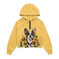 thumbnail image 4 of Xoenoiee Boston Terrier Sunflower Print Girls Zip Up Hoodie Oversized Sweatshirt Cute Trendy Zipper Pullover Tops Teen Girl Casual Mock Neck Fall Winter Sweater, 9-10 Years, 4 of 7