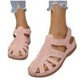 thumbnail image 4 of Fridja Sandales Plates pour Femmes Tendance Femmes Décontractées Tête Ronde Confortables Sandales de Plage Décontractées Chaussures pour Fête (Rose,7), 4 of 6