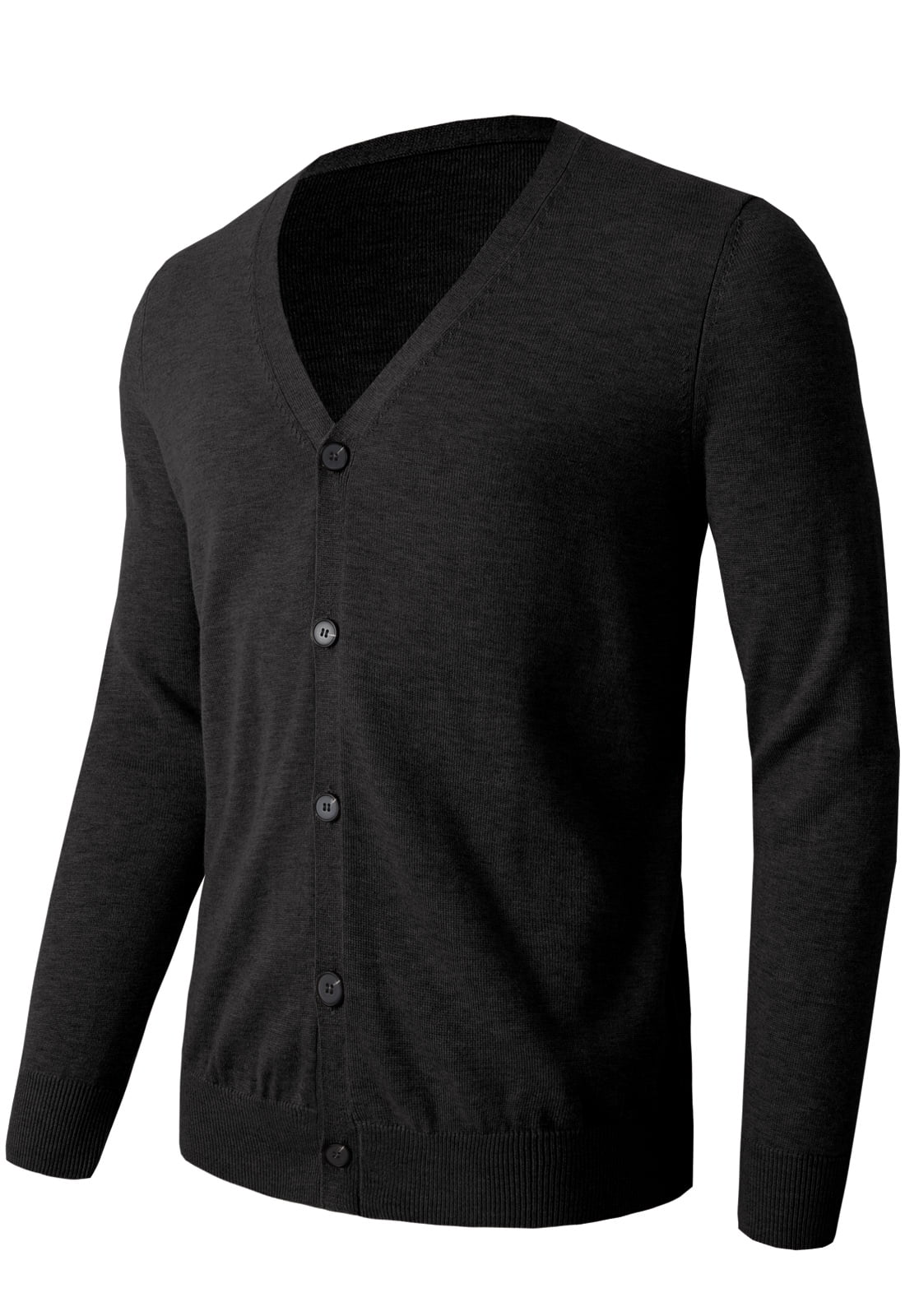 Men's Cardigan Sweater V Neck Casual Soft Long Sleeve Button Down ...