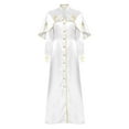 thumbnail image 3 of TiaoBug Clergy Robe for Women Button Down Clergy Dress Cassock Pulpit Church Minister Vestment Liturgical Gown White S, 3 of 7