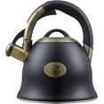 thumbnail image 1 of 2.2 QT Tea Kettle, Whistling Tea Pot with Silicone Handle, Stainless Steel for Stovetops - T03 Black, 1 of 7