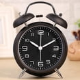 thumbnail image 1 of Reloj despertador ruidoso de doble campana de 4 pulgadas para personas que duermen mucho, retroiluminación, reloj despertador antiguo que funciona con pilas para dormitorios (negro), 1 of 4