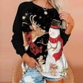 thumbnail image 1 of Costumes de Noël en Liquidation Chandail Imprimé de Noël Col Rond Blouse Ample Chandail en Molleton Sans Capuche Chandail en Molleton Surdimensionné pour Femmes, 1 of 7