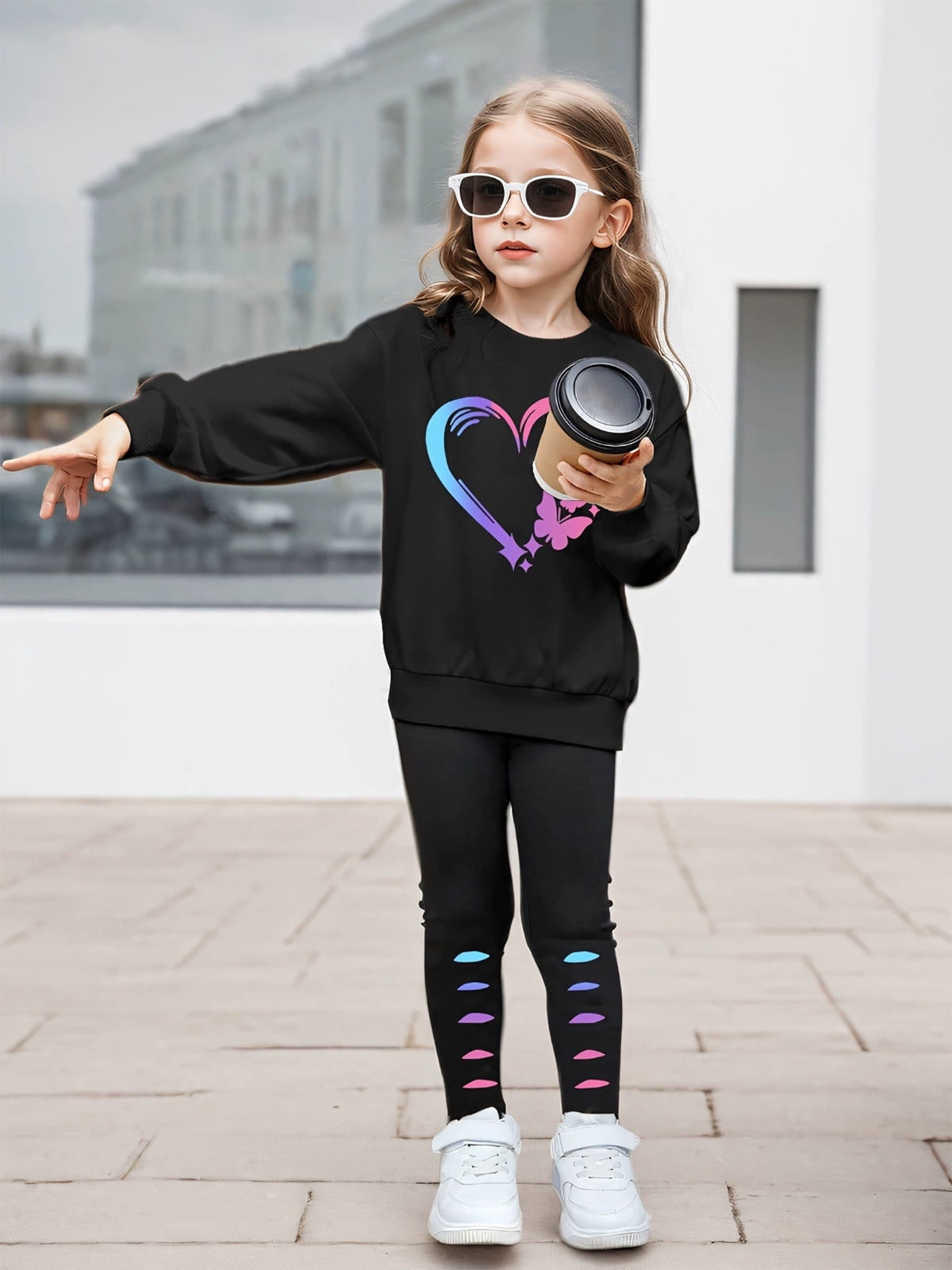 MuXiKeJi Clothes valentine outfit for girls size 8,Toddler Girl Sets Graphic Print Trendy Hoodies Hoody Sweatshirt Drawstring Pants Summer Outfits Set