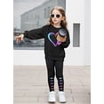 thumbnail image 6 of Piomll Outfits for Girls Sets Long Sleeve Hoodie Leggings Heart Print Casual Kids Clothes, 6 of 8