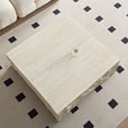 thumbnail image 2 of Fiberglass Square Coffee Table with Imitation Stone Design, 35.43'' Modern Center Table for Living Room, Office & Apartment, No Assembly Required, 2 of 8