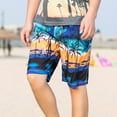 thumbnail image 3 of SWSMCLT Men's Beach Shorts Swim Trunks With Pockets Summer Surf Loose Fit Drawstring Elastic Waist Hawaiian Mesh Lining Blue 34, 3 of 4