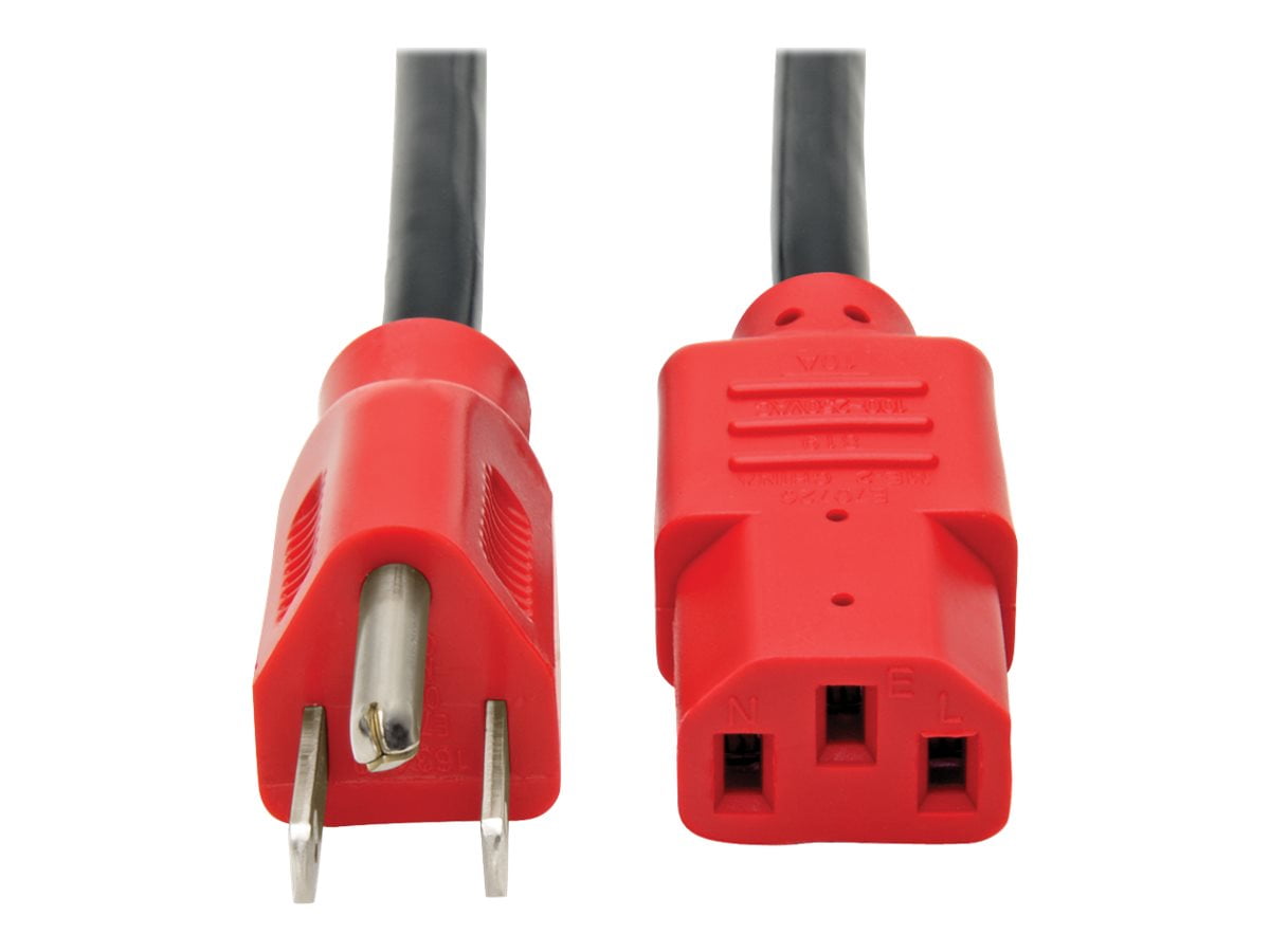 Tripp Lite 4ft Computer Power Cord Cable 515P to C13 Red 10A 18AWG 4