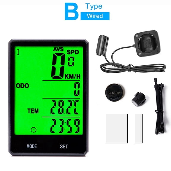 Multifunction Bicycle Computer Wired Wireless Odometer Cycling Speedometer Style C Wired