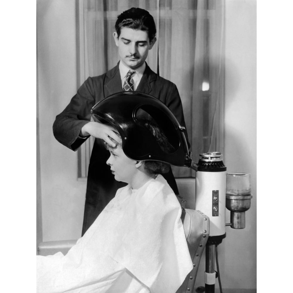 Helena Rubenstein Fifth Avenue Salon. Client Under The Scalp Steamer Where  Balsam Oil Forced Into The Scalp And Hair. It Helps Make 