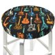 thumbnail image 3 of Balery Colorful Guitar Fundas de asiento para taburete de bar redondo de tela de terciopelo ajustables que protegen de arañazos y manchas para sillas de 14 a 17 pulgadas.-12 inch, 3 of 7