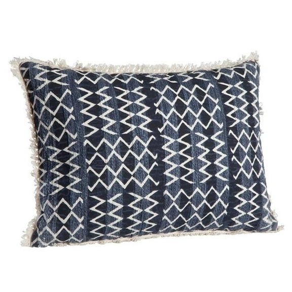Abacasa Blake Corvas Navy/White Lumbar Throw Pillow