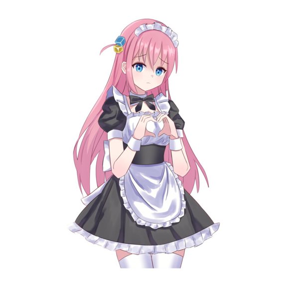 EARLFAMILY 5.1 Inch Maid's Outfit Gotoh Hitori Car Sticker Beautiful Decal for Bumper Windshield Fuel Tank Cap Scratch-proof Decoration