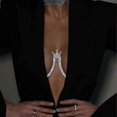 thumbnail image 1 of Chest Chain Rhinestone Bra Body Chain Sparkly Bikini Bra Chest Chains Silver Chest Bracket Chain Bra Party Body Jewelry Accessories for Women, 1 of 4