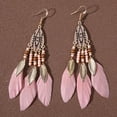 thumbnail image 6 of NICKSUN Women Faux Feather Earrings Bohemian Fringe Tassel Long Drop Dangle Earrings Set with Design for Women, 6 of 7