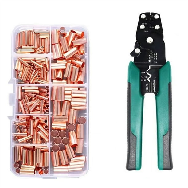250 Piezas de Alicates de Crimpado de Terminales Eléctricos Multifunción con Herramienta de Crimpado Manual para Cortar Pelar Cables