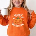 thumbnail image 2 of YUANxueke Boys & Girls Fleece Sweatshirt, Long Sleeve Cute Pumpkin Print Oversized Shirt, Casual Crewneck Loose Fit Pullover, 2 of 4