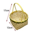 thumbnail image 5 of Cesta de frutas tejida a mano, cesta para guardar frutas y aperitivos, ideal para cocina, hogar y cafetería. Mango amarillo, 5 of 5
